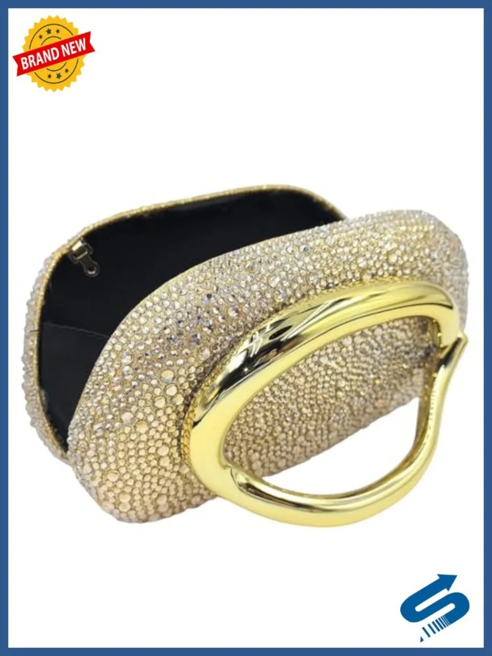 Mini Rhinestone Clutch Purse Evening Bag Wedding Crystal Clutch Chain Strap